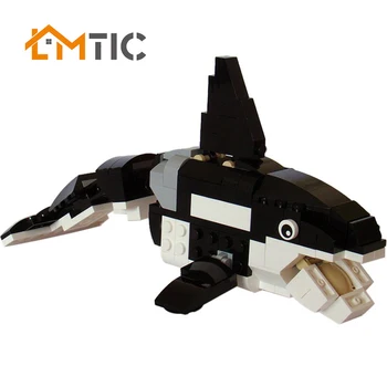 

MOC Deep Sea Creatures Shark Stand Killer Whale Sharks Figure Blocks Diy Mini Building Bricks Animal Model Collection For Kids