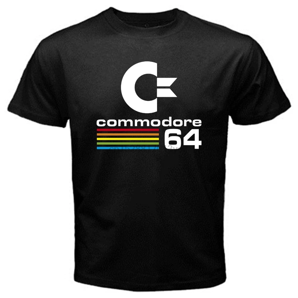 2018 Streetwear Short Sleeve Tees Commodore 64 Computer vintage 80s geek T-Shirt Black men t shirt Tops |