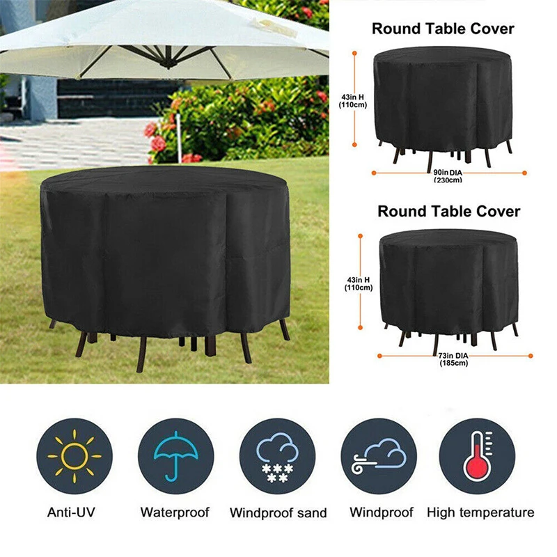 High Quality Patio Table Cover Garden Round Furniture Shelter Protectors Anti Dust Waterproof Cover Uej All Purpose Covers Aliexpress