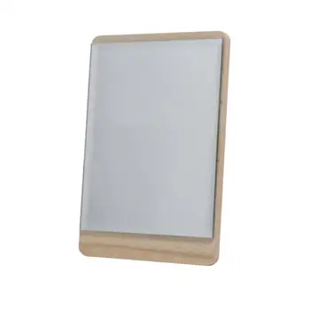 

1pc Makeup Mirror Practical Fashion Rectangle Wooden Folding Makeup Vision Tools Mirror for Bedroom Home Desktop