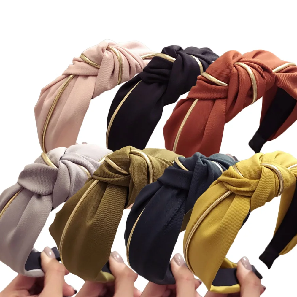 

Simple Cloth Headband Cross Cotton Soft 1PC Bow Knot Turban Hairband Comfortable Seaside Girls Sweet Colors Gifts