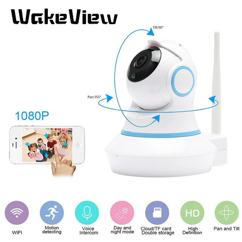 

WakeView 720P Wireless WiFi IP Camera Home Indoor Security Monitor Smart Network Video System Two Way Audio / Night VisionCamera