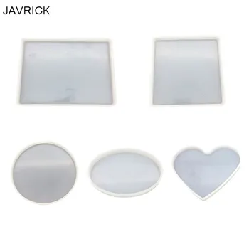 

5 Pcs/set Coaster Silicone Resin Molds Round Square DIY Crafts Making Epoxy Mold