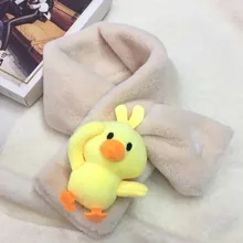 Маленький теплый детский шарф с желтым утиным пухом, утолщенный детский Модный зимний меховой воротник, плюшевый теплый шарф, шарф женский