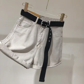 

Cortos Mujer Cintura Elastica New Shorts Casual Summer Krotkie Spodenki Damskie Jeansowe Red