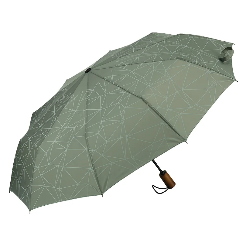 Полностью автоматический Солнечный зонтик с высокой плотностью, Многофункциональный водонепроницаемый деловой классический зонтик - Цвет: 3