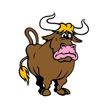 

13cm x 10.9cm for Funny Bull Car Decal Waterproof Scratch-proof Sticker DIY Windshield Anime VAN Decoration