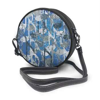

Circular Design Fashion Women Shoulder Bag Vintage Blue Music Notes Women's Crossbody Messenger Bags Ladies Purse