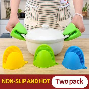 

Hot Easy Cleaned Microwave Oven Mitt Non-slip Glove Silicone Hand Protector Heatproof Mitten Thickened Kitchen Cooking Gadgets