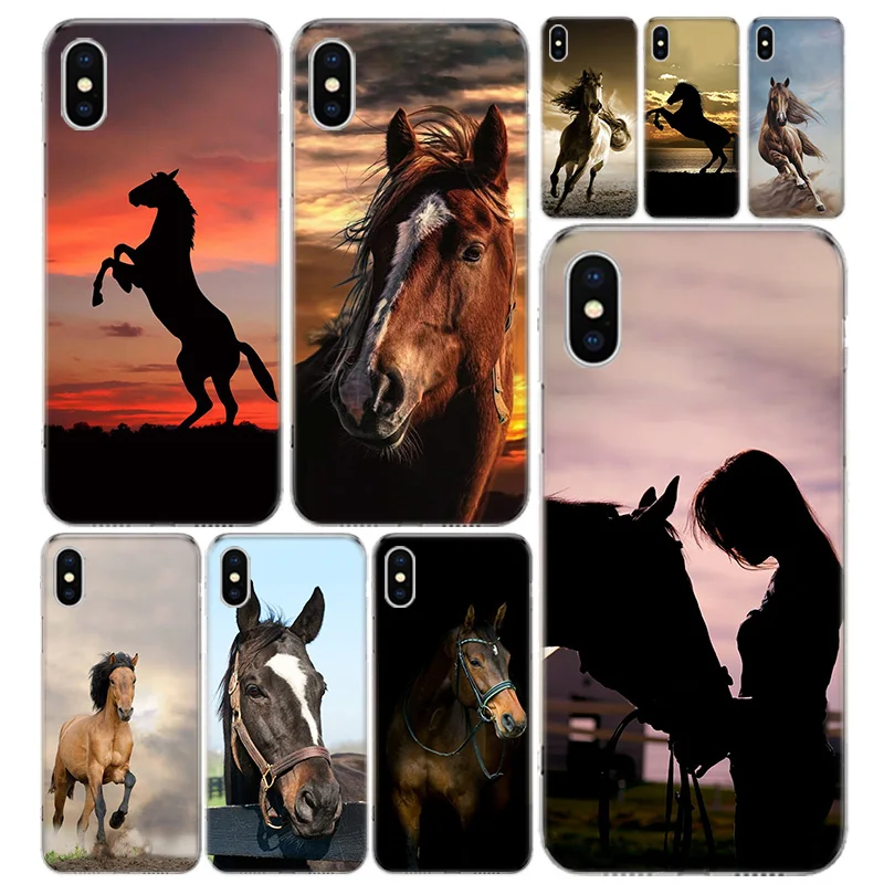 Чехол для телефона с изображением лошади животного IPhone 11 12 Mini Pro 7 6 X 8 6S Plus XS MAX + XR 5S