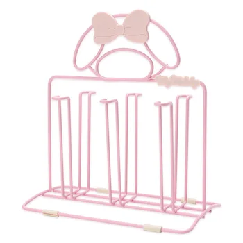 

Cute Cartoon My Melody Glass Cup Rack Water Drainer Holder Pink Stainless Steel Organizer Shelf Home Kitchen Storage Accessories