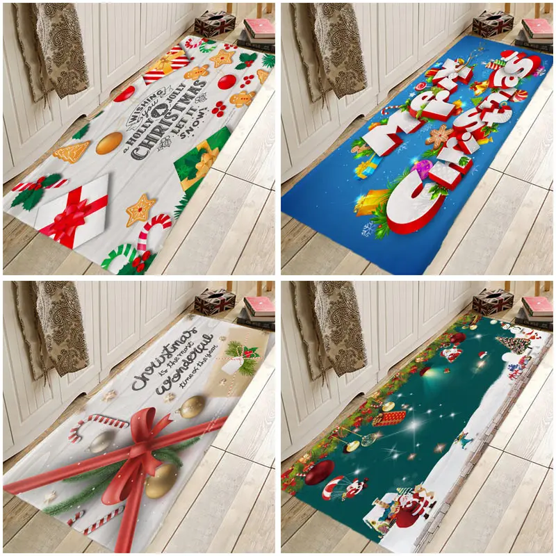 Творческий 3D напечатание рождественское коврик коврики для прихожей и коврики для Спальня Гостиная коврик для кухни, ванной, Противоскользящие коврики