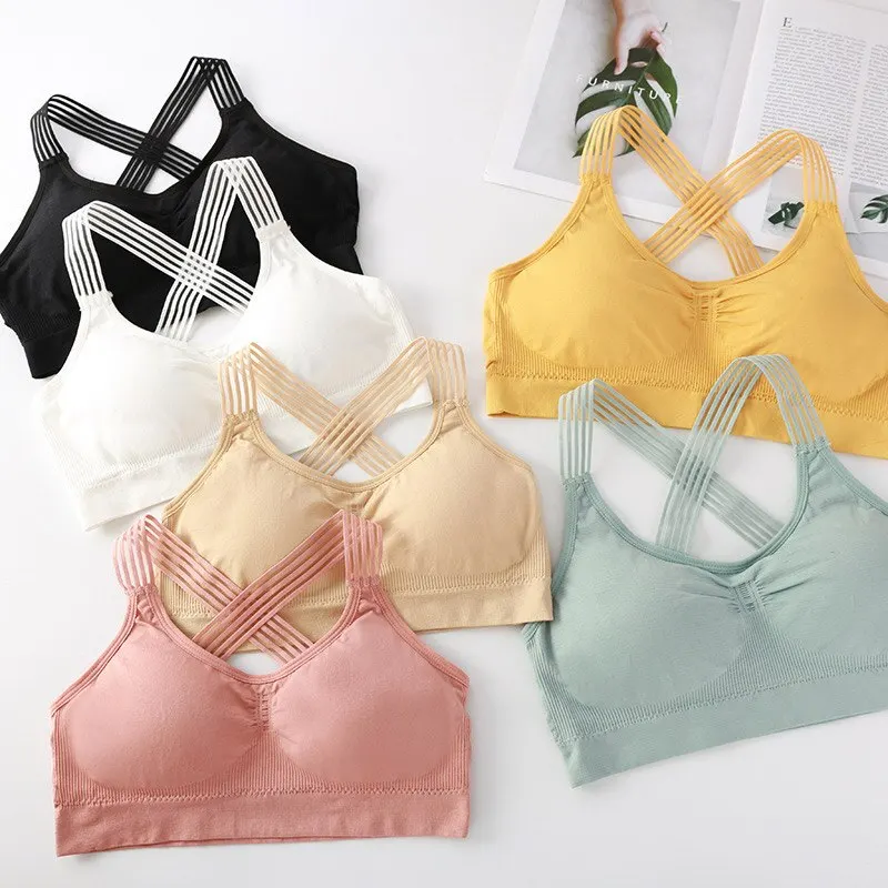 2020 Women Yoga Sport Bra Women Shockproof Sexy Back Sports Bras Breathable Athletic Fitness Running Gym Vest Tops Sportswear