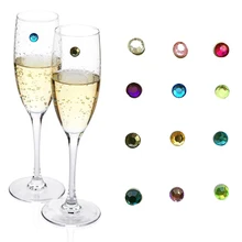 12PCS New Fashion Mini Christmas Goblet Markers Magnetic Acrylic Wine Glass Charms Decorations Wine Cup Accessories For Bar