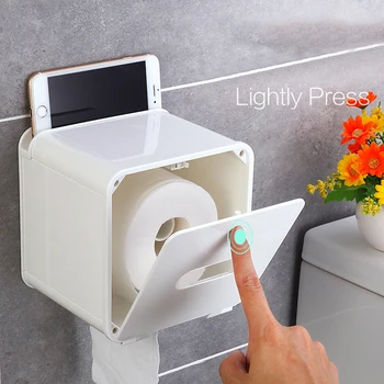 

1pcs Tissue Box Free Punch Durable Wall-mounted Tissue Organizer Roll Paper Holder Paper Holder for Hotel Toilet Home A30