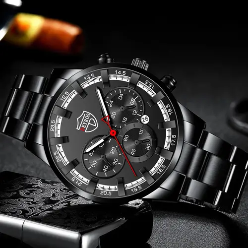 Fashion Mens Watches Luxury Men Sports Gold Stainless Steel Quartz Wrist Watch Man Business Casual Leather Watch часы мужские - Image 5