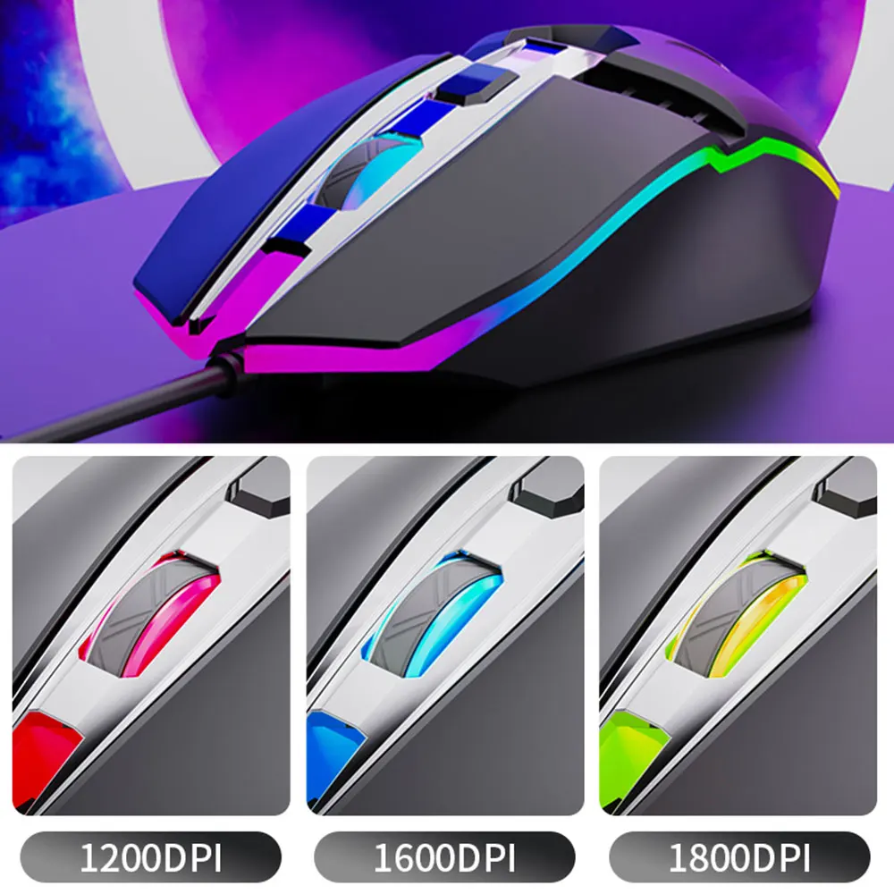 Дизайн V2 Портативная USB Проводная Мышь для игр интернет кафе рабочий и светодиодный 4 клавиши 1800 dpi компьютер ПК ноутбук проводная мышь