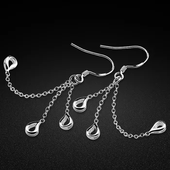 

925 sterling silver simple water drop earrings women's original silver tassel earrings Not allergic jewelry Valentine's Day gift