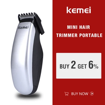 

Kemei KM-666 Battery Hair Trimmer Mini Electric Hair Clipper Cutting Machine Male Beard Barber Razor For Men Style Tools