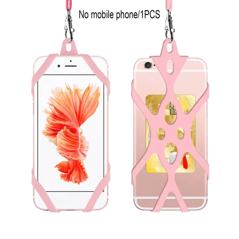 Телефонный ремешок-держатель Чехол чехол Универсальный силиконовый шейный ремешок для сотового телефона ожерелье слинг для смартфона - Цвет: Pink