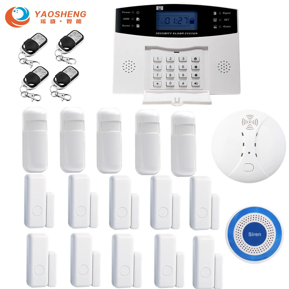 

IOS Android APP Control Wireless Home GSM Security Alarm System LCD Display 433MHz Wired Detector Alarm Door Sensor