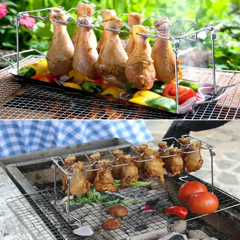 Многофункциональная подставка для куриных крыльев и ножек 14 ячеек гриля из