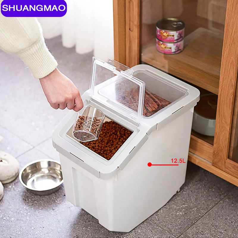 

Pet Dog Food Storage Container 23L Dry Cat Food Box Bag Moisture Proof Airtight Seal With Measuring Cup Kitten Litter Products