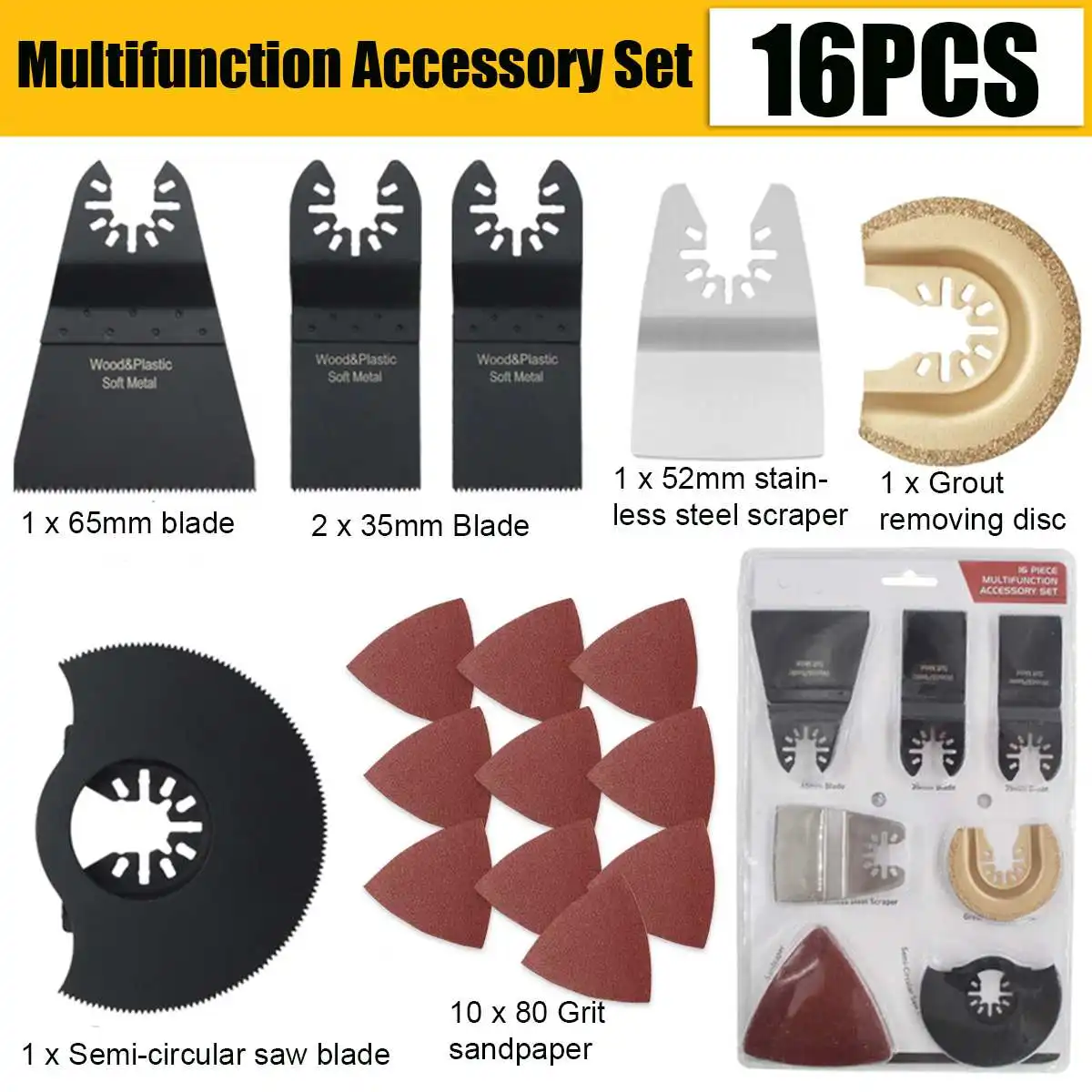 66pc Oscillating Tool Multi-function tool saw blades for wood/metal/plastic/tail 