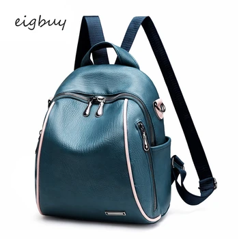 

Backpack Shopping Bag Brand Solid Zipper Pu Black Fashion Fashionable School Bags For Teenage Girls Mochila Feminina Rucksack