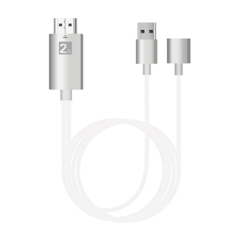 Micro usb type C iOS Телефон к HDMI ТВ кабель 2K видео адаптер для huawei P20 P30 Pro mate 20 для samsung S8 Note 8 9 10 Android - Цвет: Silver