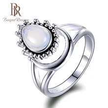 Bague Ringen, хорошее ювелирное изделие, с драгоценными камнями, серебро 925, кольцо для женщин, в форме капли воды, лунный камень, полумесяц, темперамент, кольца