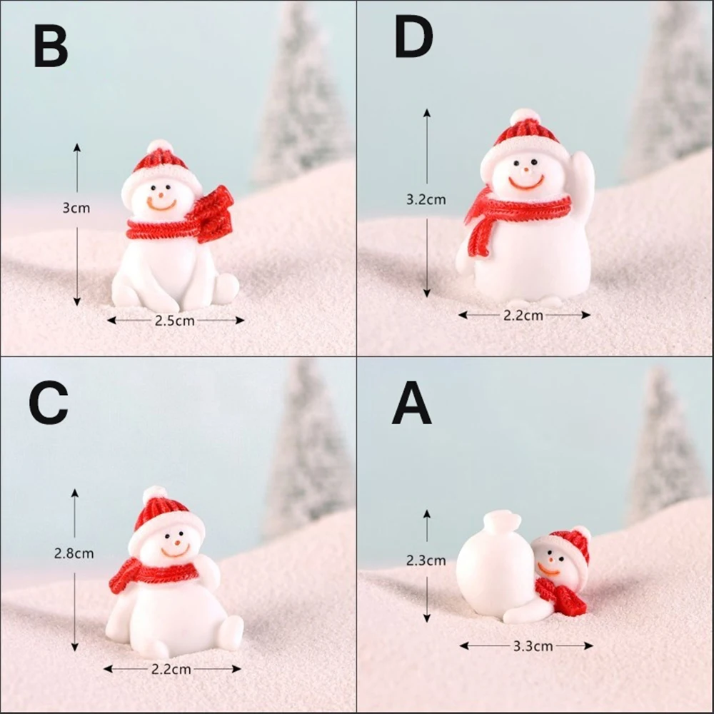 Рождественская елка Снеговик Санта Клаус сказочные миниатюры фигурки аксессуары микро пейзаж Снежная сцена Рождественский Декор