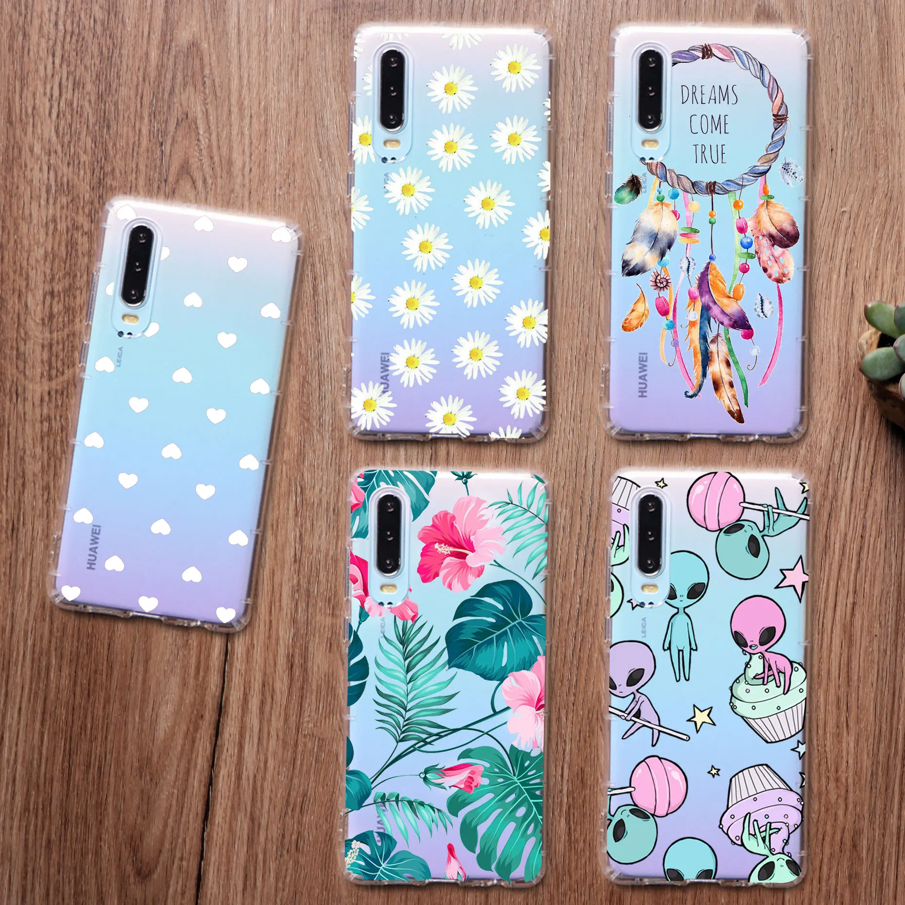 

Transparent phone Case For huawei P20 lite p20 pro p30 p8 p9 p10 lite p10 plus honor 10 mate 10 20 lite Soft TPU Silicone Cover