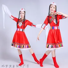 Xinjaing, танцевальные костюмы для женщин и взрослых, этнические, монгольские, с длинным рукавом, Китайская народная танцевальная одежда