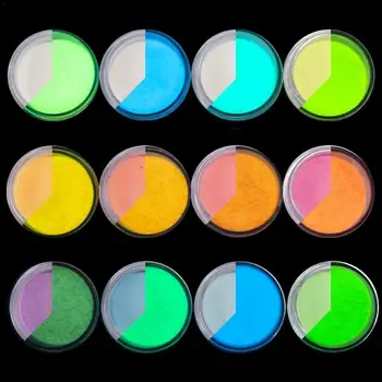 

WH 10g/box Luminous Neon Dipping Powder Nail Art Decorations Need No Glitter Cured Dip Holographic No Need Lamp Powder Nail Z5Y0