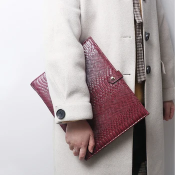 

Business A4 Genuine Leather folder zipper bag multi-functional sales Macbook Air Pro 13 inch 2020 Snake pattern bag