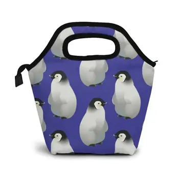 

Penguin Pattern Lunch Bag Boxes Bags Portable Insulated Picnic Food Box for Women Men