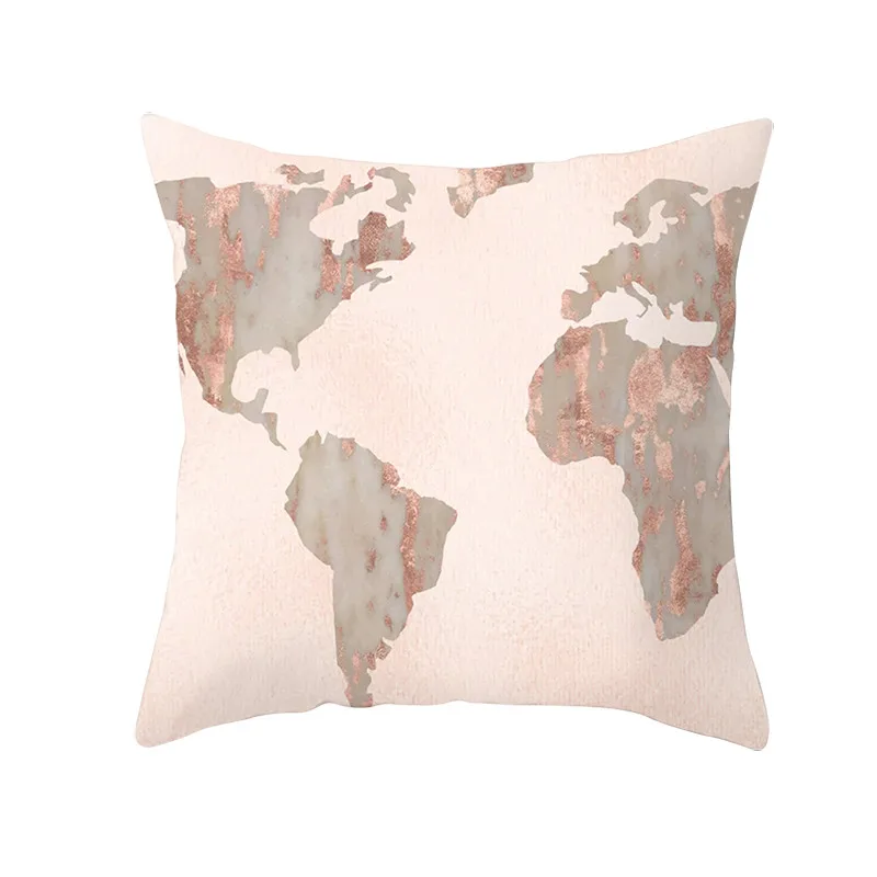 PC09915 Fuwatacchi Rose Gold Geometric Cushion Cover Flower Decorative Pillows Cover for Home Sofa Bed Polyester Throw Pillowcases 45*45 - Цвет: PC09915