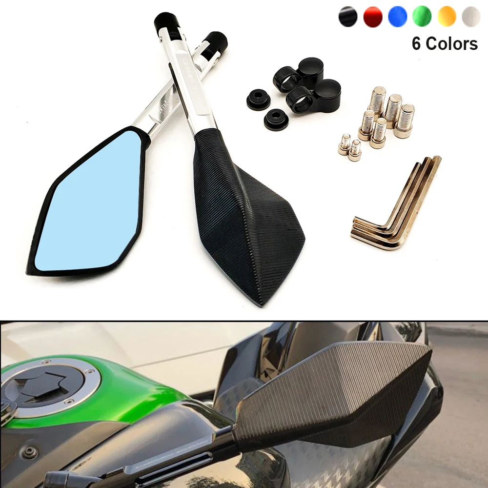Горячее предложение мотоцикл зеркало заднего вида синее стекло боковые зеркала