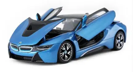 Blue KD 1/24, Лицензированная модель автомобиля, DieCasts I8, концепция, спортивный автомобиль 19 см, без электроники, коллекция колес 3 с открывающимися дверцами - Цвет: Blue