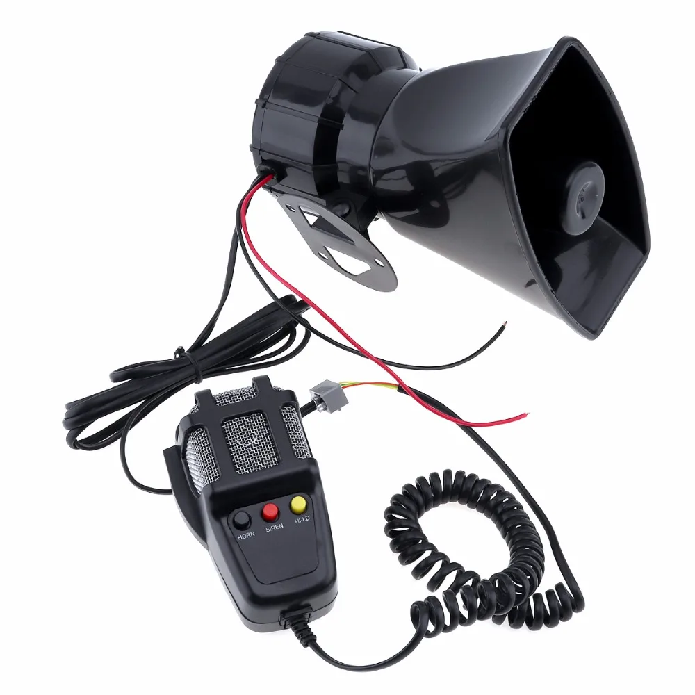  100W 12V 3/5/7 Sound Car Electronic Warning Siren Motorcycle Alarm Firemen Ambulance Loudspeaker wi