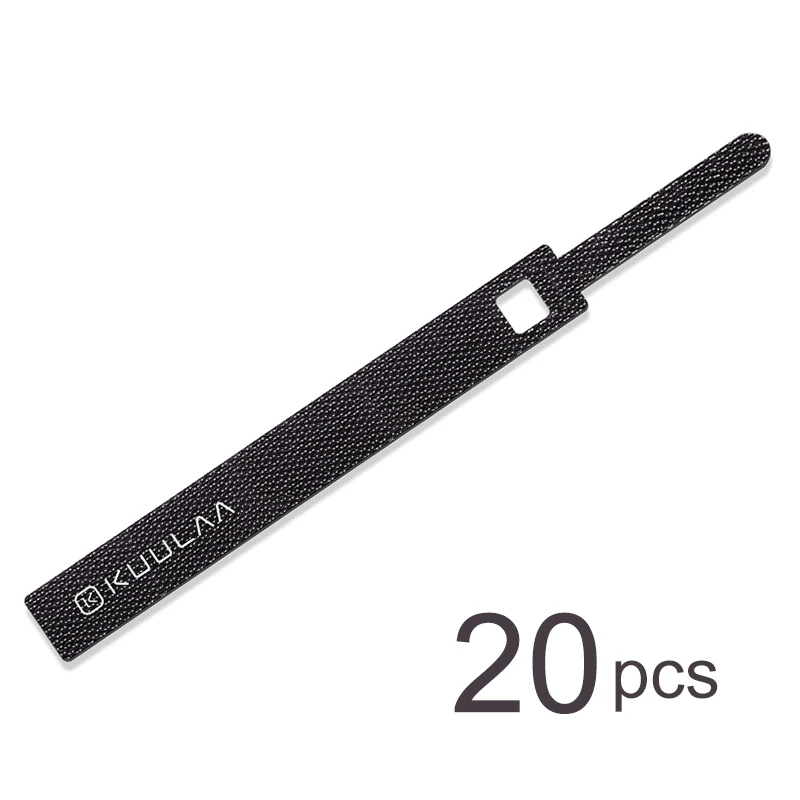 20PCS Black KUULAA Cable Organizer for Phone USB Cable Wire Winder Earphone Holder Mouse Cord Protector Power Wire cable Management HDMI Aux - Цвет: 20PCS Black