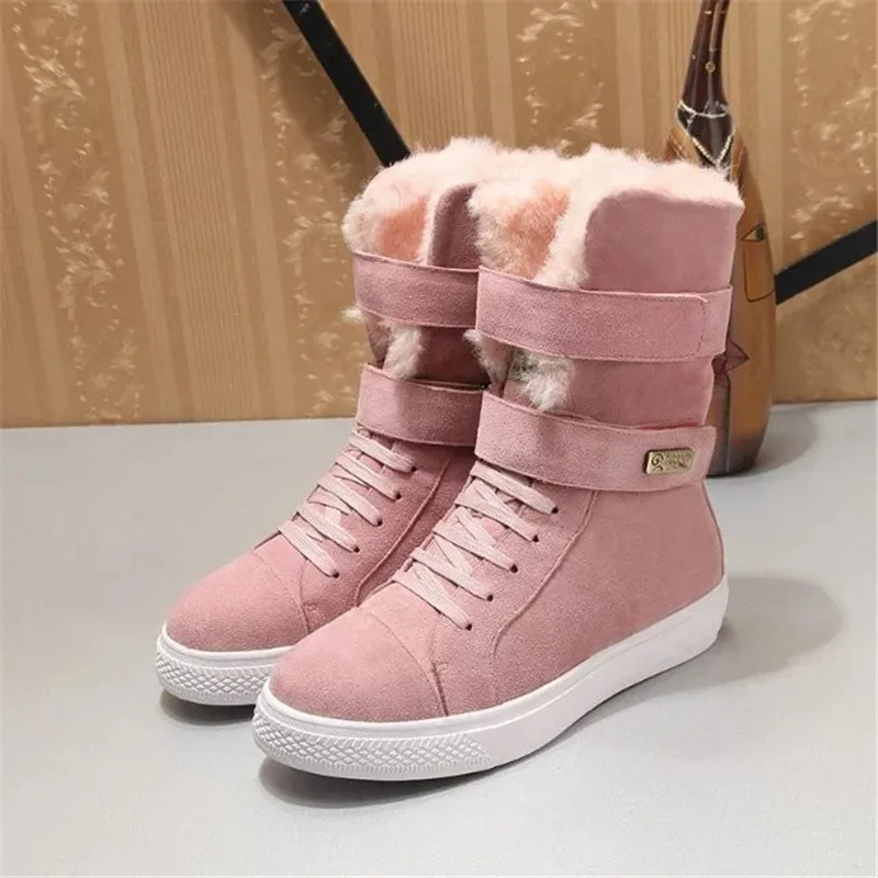Женская обувь до середины икры; chaussures femme; зимние женские ботинки на среднем каблуке; scarpe donna; зимние ботинки из нубука; модные ботинки; botas mujer; цвет розовый - Цвет: AS SHOW
