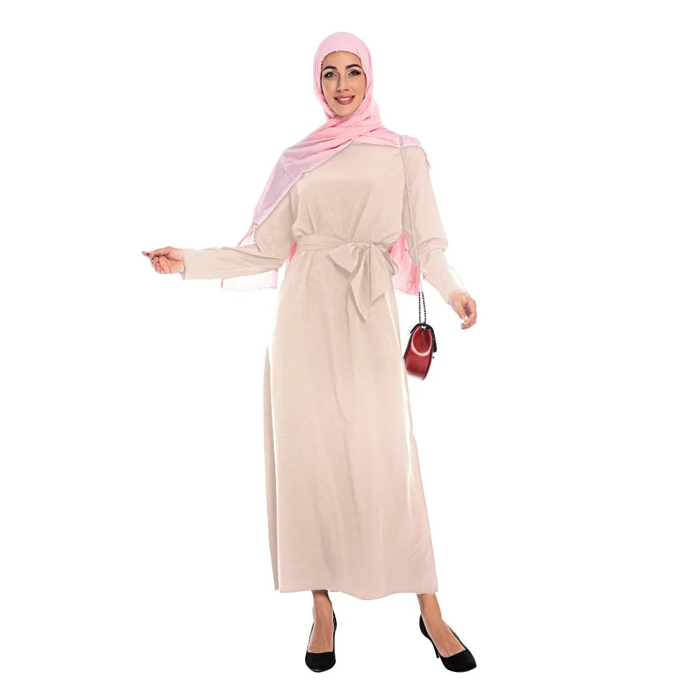Элегантное мусульманское abaya эластичное арабское Макси платье Внутреннее платье кардиган длинные халаты Ближний Восток Рамадан поклонение обслуживание исламское