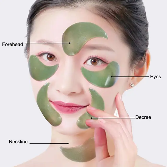 Seaweed Eye Mask 60pcs Remover Dark Circles Collagen gel Eye Patches Anti-Puffiness Anti-Aging Moisturizing Eyes Care 6