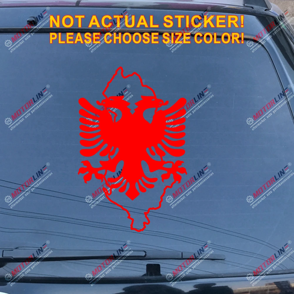 Albania Eagle карта контурная Наклейка на автомобиль в Албании виниловая высечка без bkgrd b - Название цвета: Красный