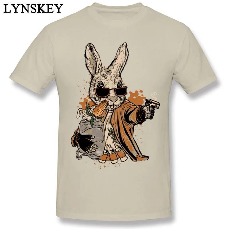  Fashion Mens T-shirts Round Collar Autumn Short Sleeve Cotton Tops Tees smith the rabbit Printed On Sweatshirts beige