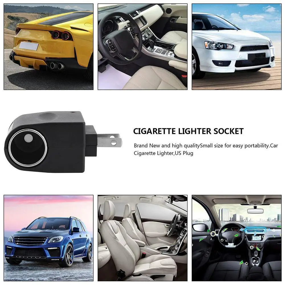 

New 220V Power Plug 12V Car Cigarette Lighter Converter Adapter Socket W2C9