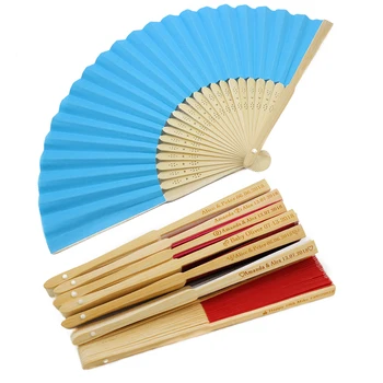 

30 Pieces Personalized Ladies Bamboo & Paper Hand Folding Fan Outdoor Dancing Wedding Birthday Baptism Party Favor Baby Shower