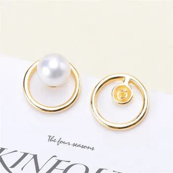 

DIY Pearl Stud Earrings Holder S925 Sterling Silver Earrings Settings Women DIY Earrings Jewelry Findings